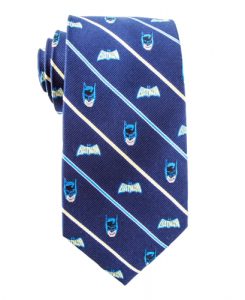 Blue_Batman Striped Tie