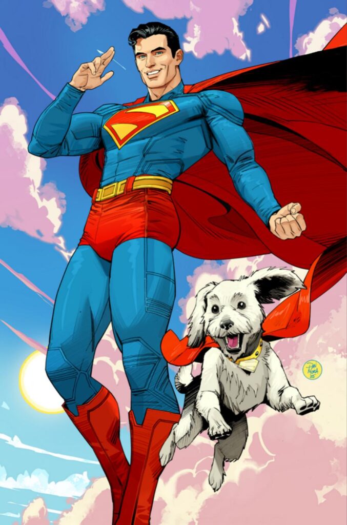 Krypto: The Last Dog of Krypton #1’s Superman Movie Variant Cover by Dan Mora, publishing on June 18