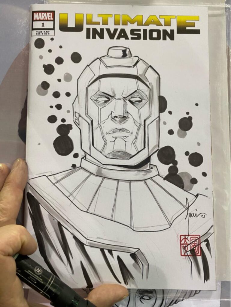 WIP of one of Billy Tucci’s many commissions drafted during the GSCF!