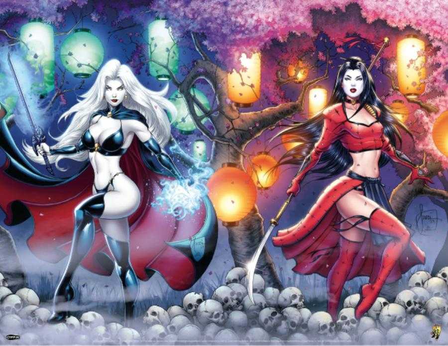 United: Lady Death and Shi Together Again 17” X 22” Art Print by Billy Tucci & Wes Hartman