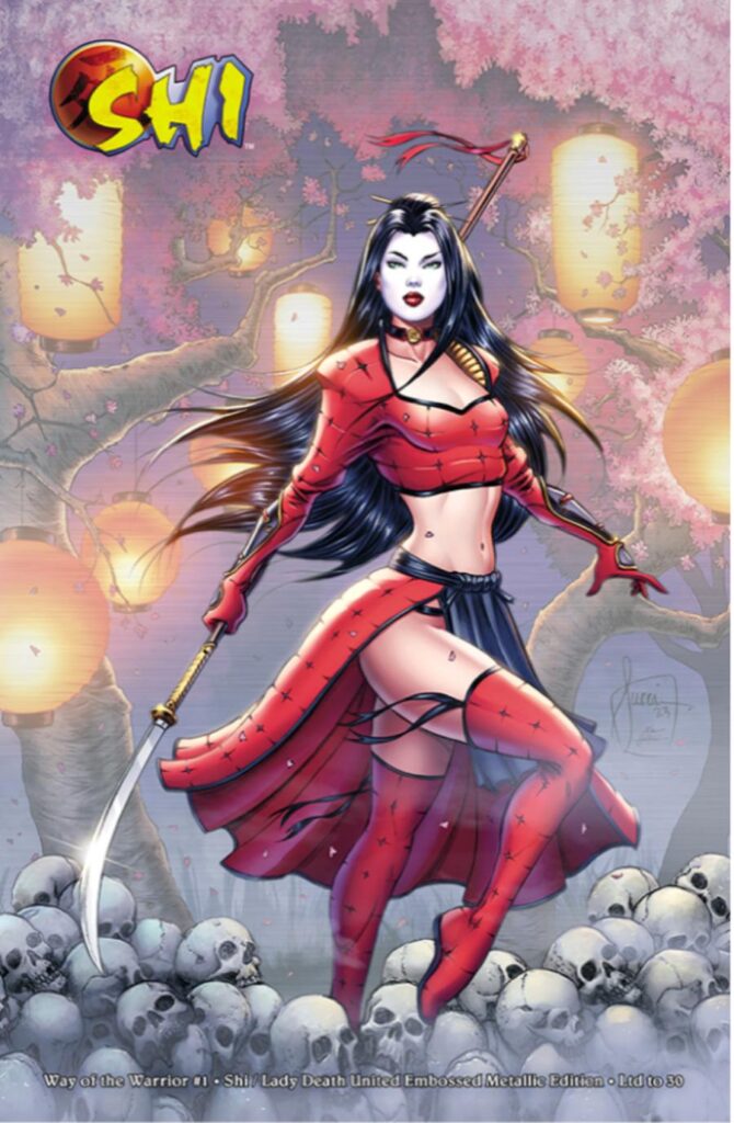 Shi: WoW #1 – Shi/ Lady Death United Halo-Foil Edition Cover