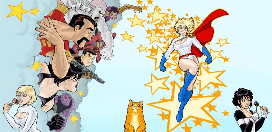 Final, amazing dust jacket version for Power Girl Omnibus by Amanda Conner.