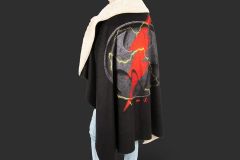 DC-Flash-Batman-blanket-model-angle-sherpa-on-gray_95A4732