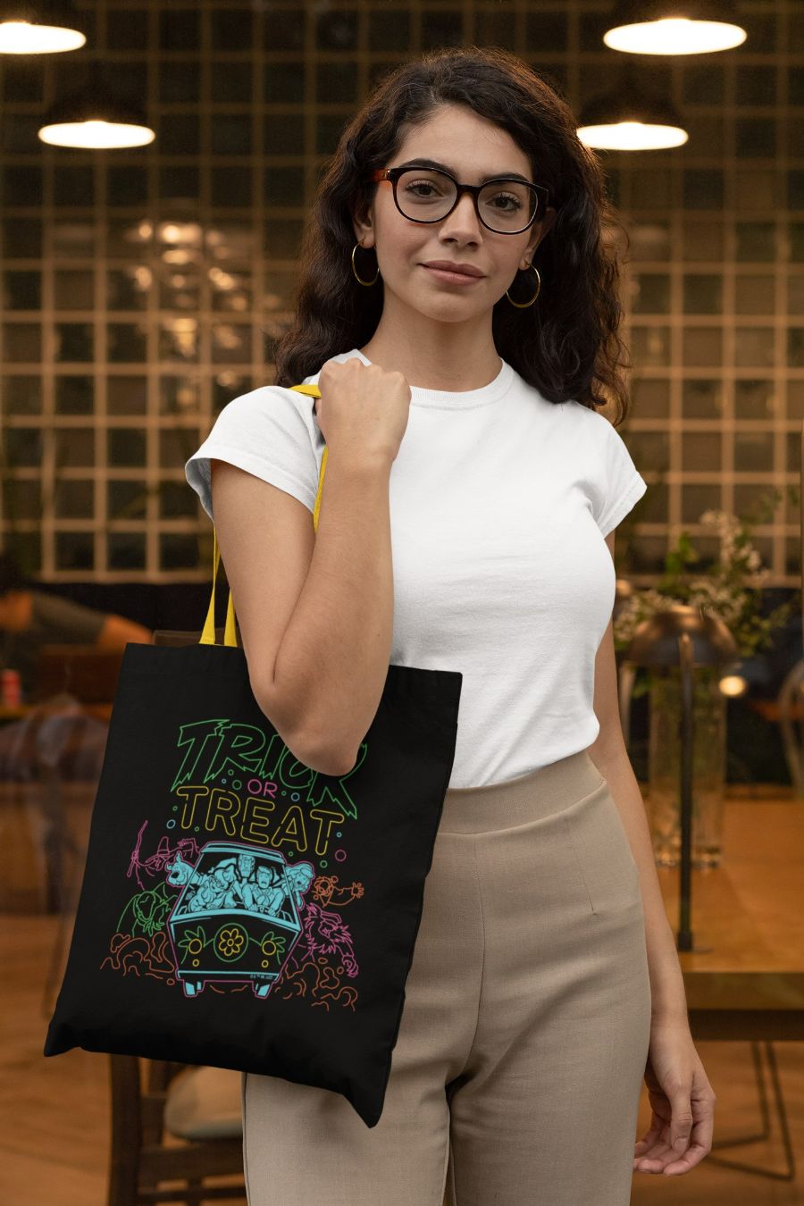 SD-Scoobtober_t-shirt-mockup-featuring-a-woman-carrying-a-tote-bag-29415